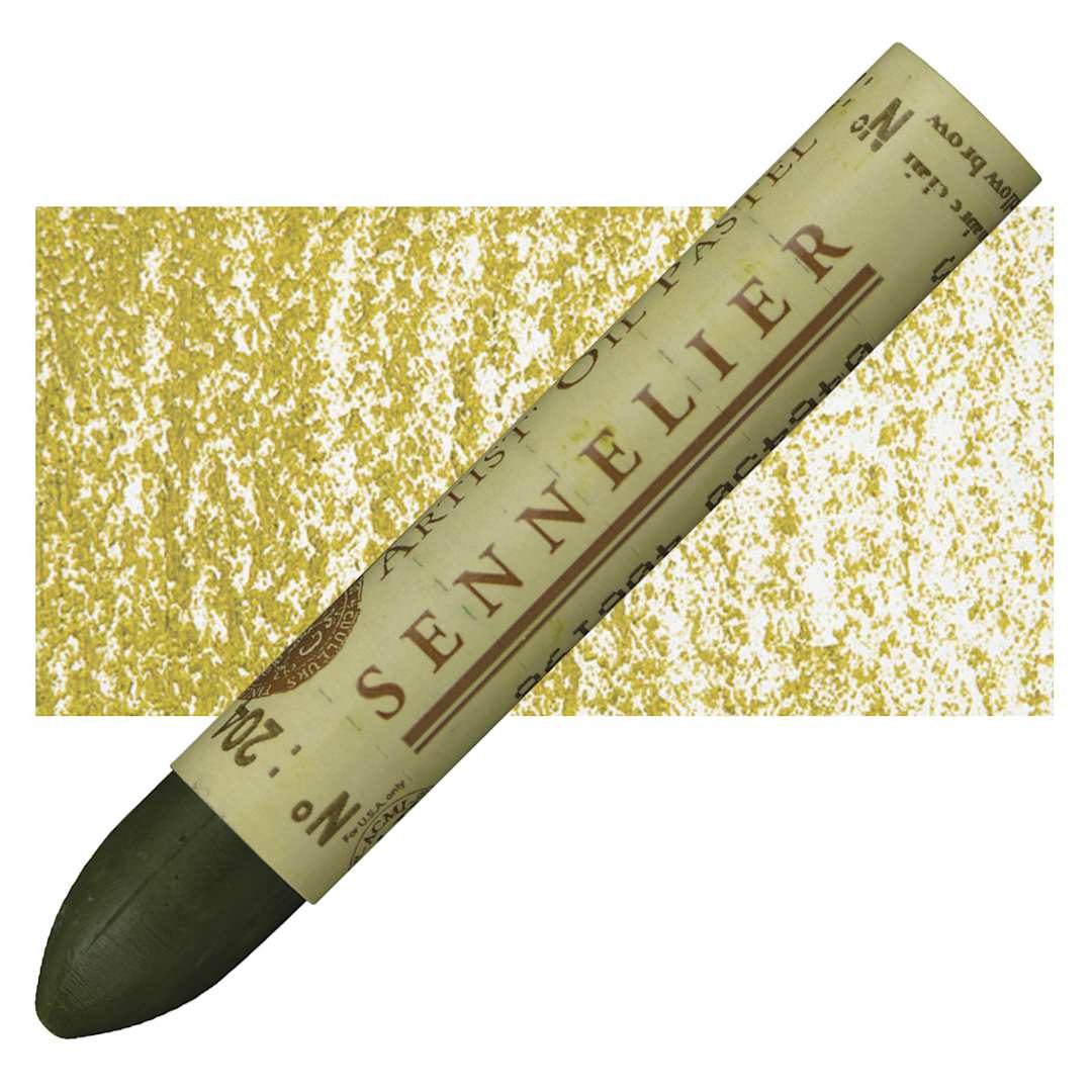 Open in modal - Sennelier Oil Pastel - Cinnabar Yellow Brown oil pastel and swatch