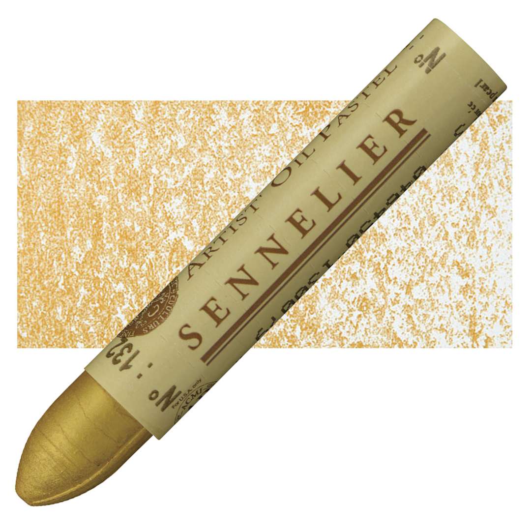 Open in modal - Sennelier Oil Pastel - Golden Pearl oil pastel and swatch