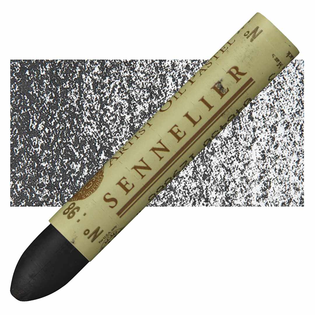 Open in modal - Sennelier Oil Pastel - Mars Black oil pastel and swatch