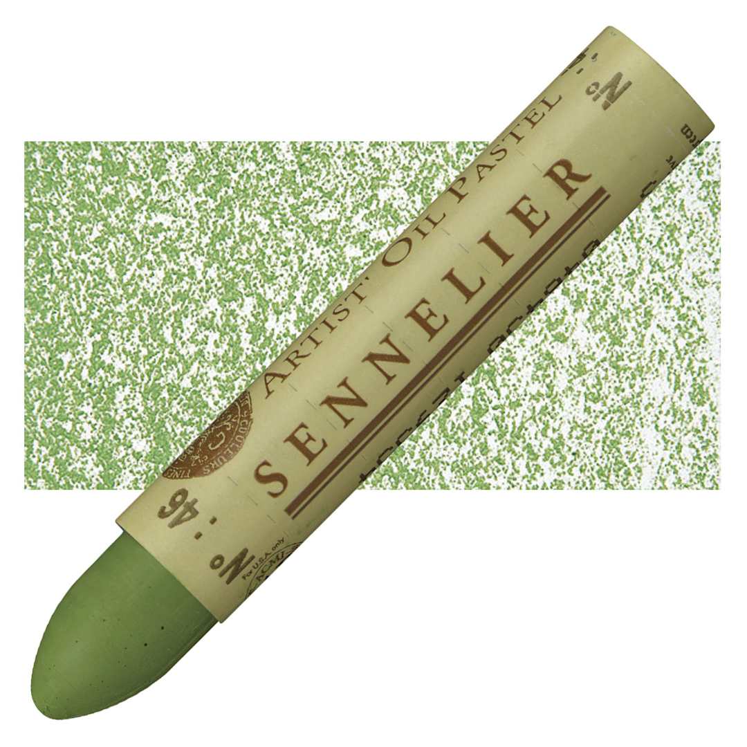 Open in modal - Sennelier Oil Pastel - Olive Green oil pastel and swatch