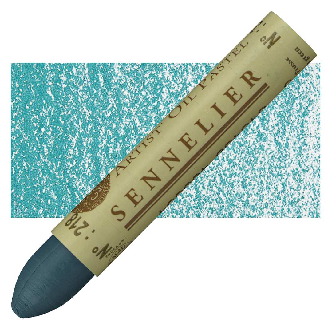 Open in modal - Sennelier Oil Pastel - Prussian Green oil pastel and swatch