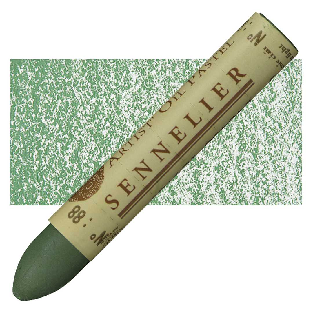 Open in modal - Sennelier Oil Pastel - Sap Green Light oil pastel and swatch