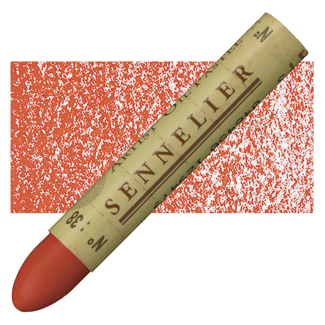 Open in modal - Sennelier Oil Pastel - Vermilion oil pastel and swatch