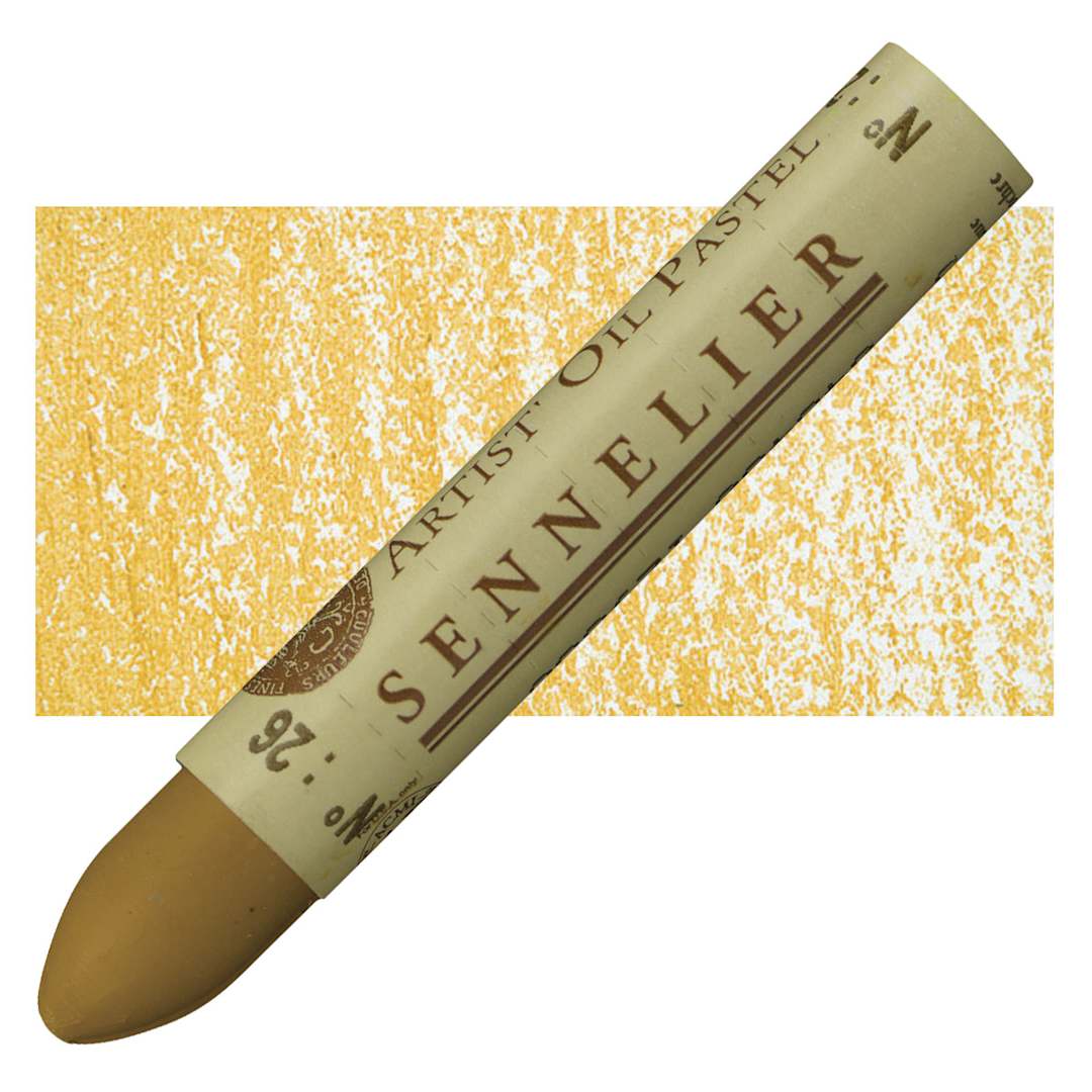 Open in modal - Sennelier Oil Pastel - Yellow Ochre oil pastel and swatch
