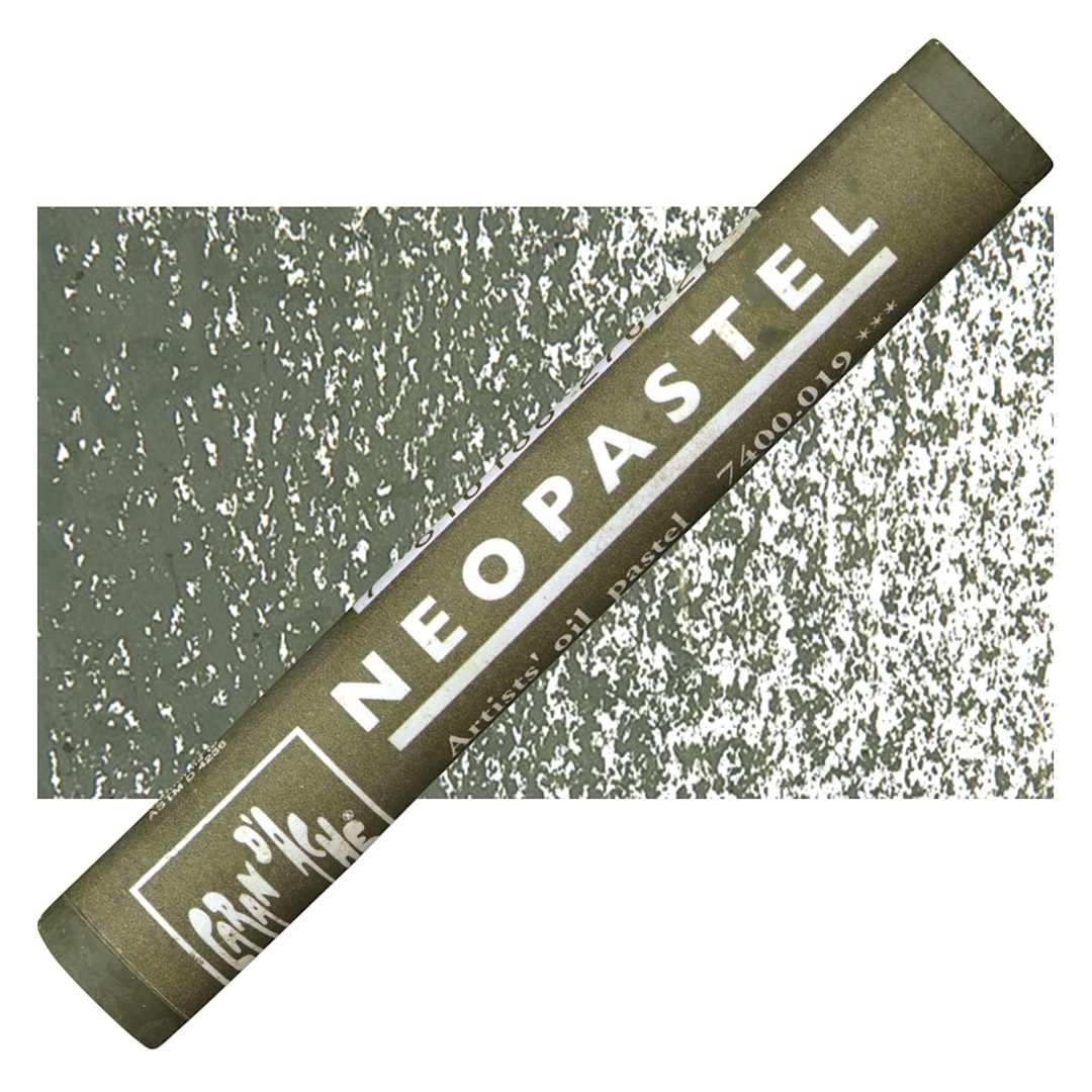 Open in modal - Caran d'Ache Neopastel - Olive Black pastel and swatch