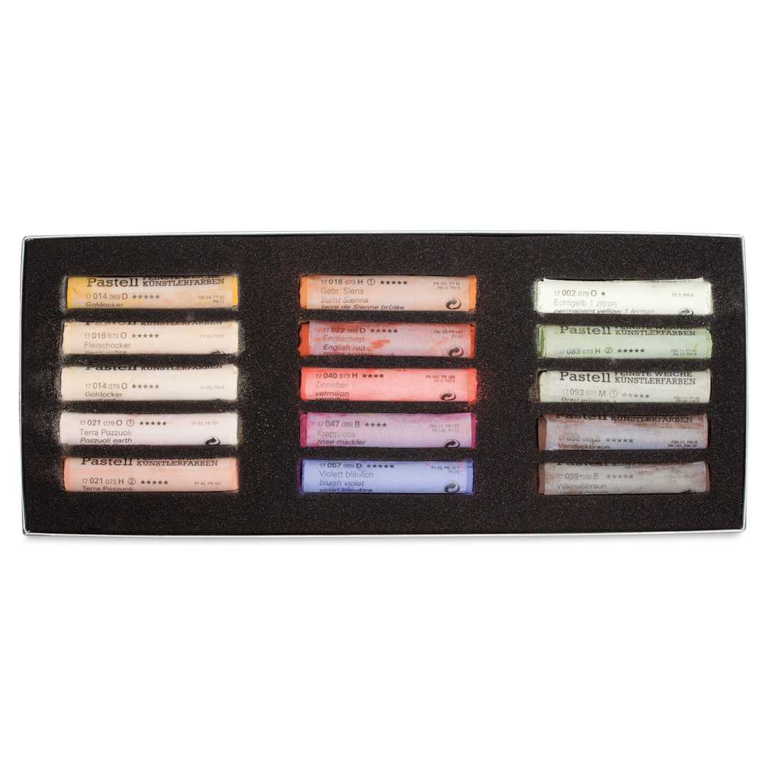Open in modal - Schmincke Soft Pastels - Set of 15, Assorted Colors, Full Stick, contents