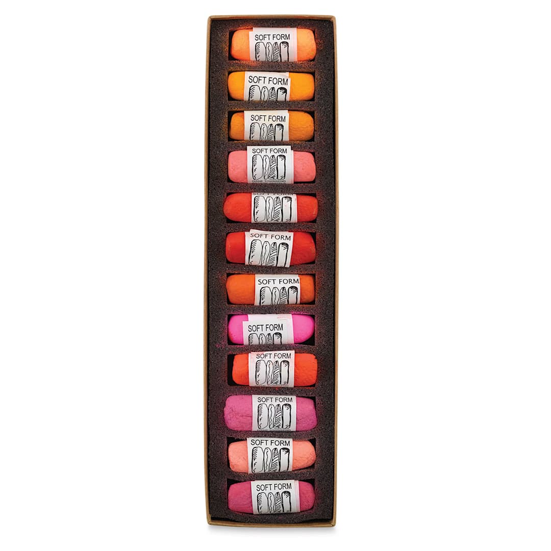 Open in modal - Hot Colors, Set of 12  Pastels in Tray