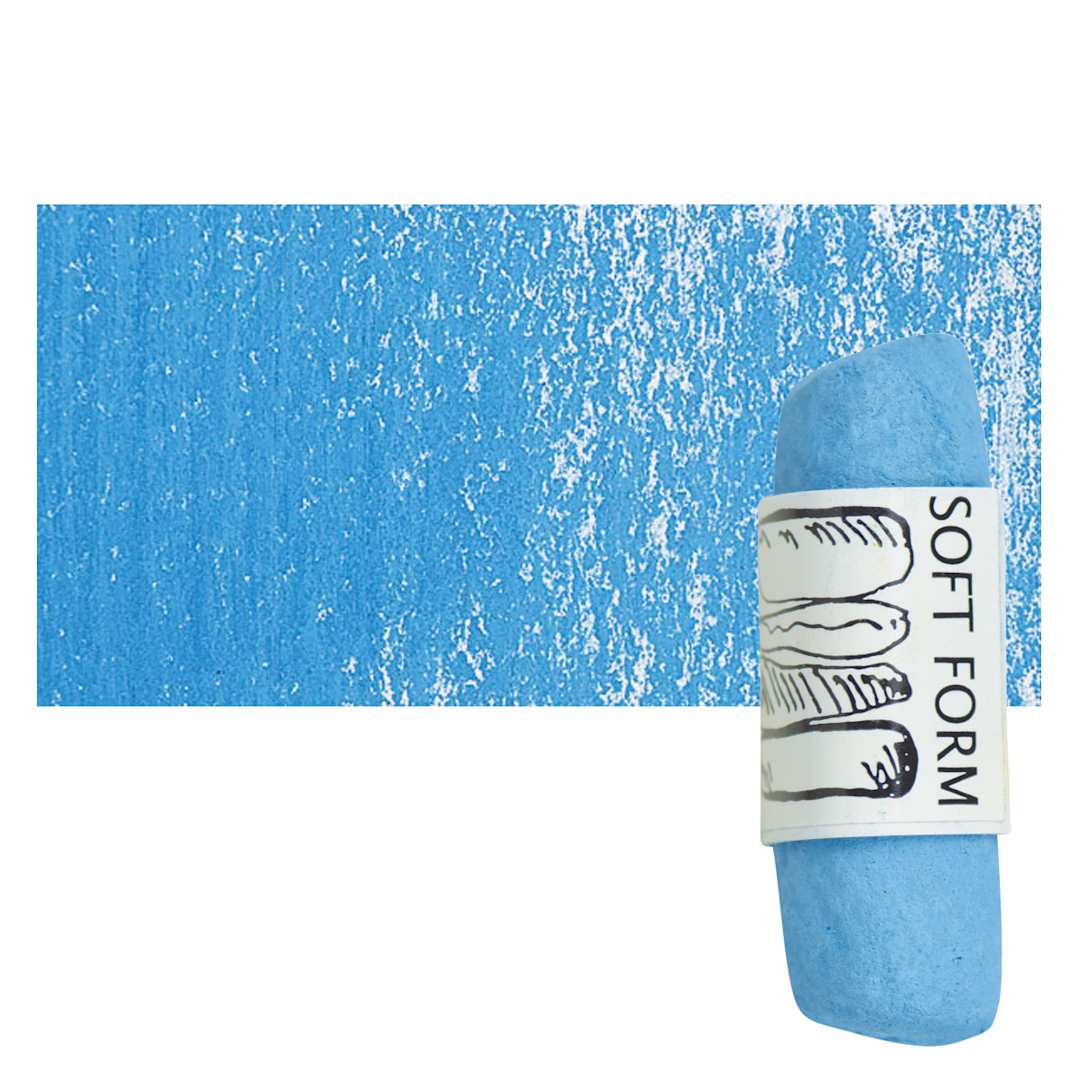Open in modal - Townsend Artists' Soft Form Pastel - Phthalo Blue 030 pastel and swatch