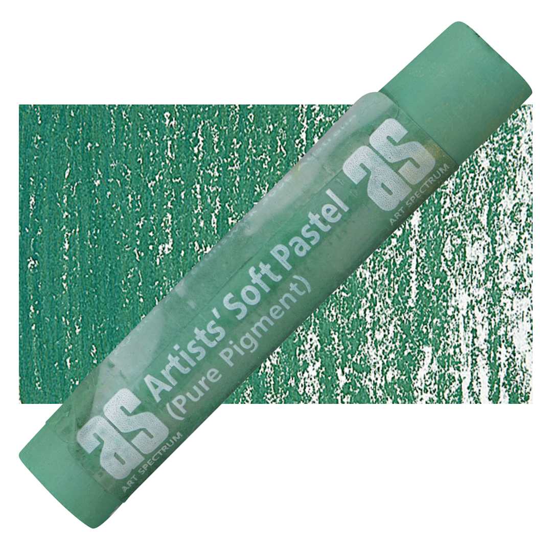 Open in modal - Art Spectrum Artists' Soft Pastel - Australian Leaf Green Blue 578P pastel and swatch