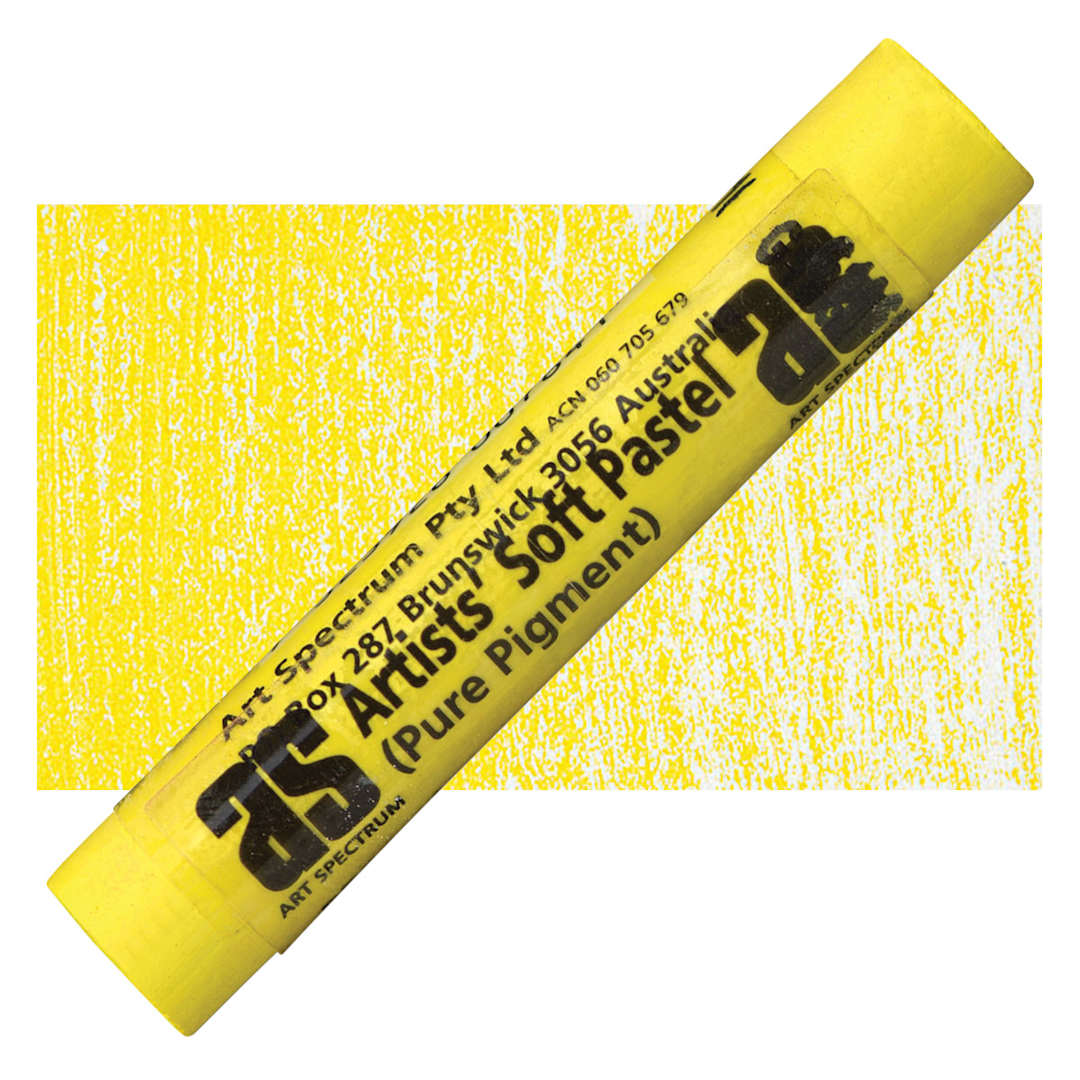 Open in modal - Art Spectrum Artists' Soft Pastel - Spectrum Yellow 504P pastel and swatch