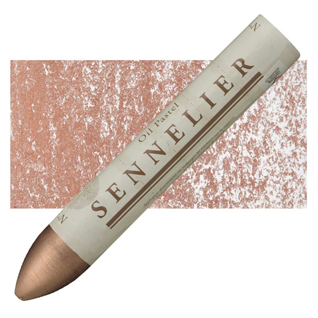 Open in modal - Sennelier Oil Pastel Grand - Red Copper oil pastel and swatch