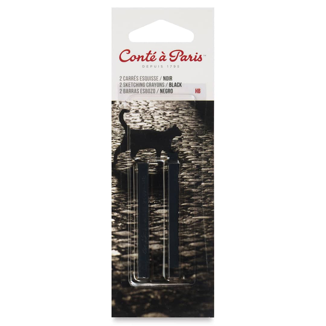 Open in modal - Conté à Paris Sketching Pastel Carrés - Pierre Noire, HB, Pack of 2