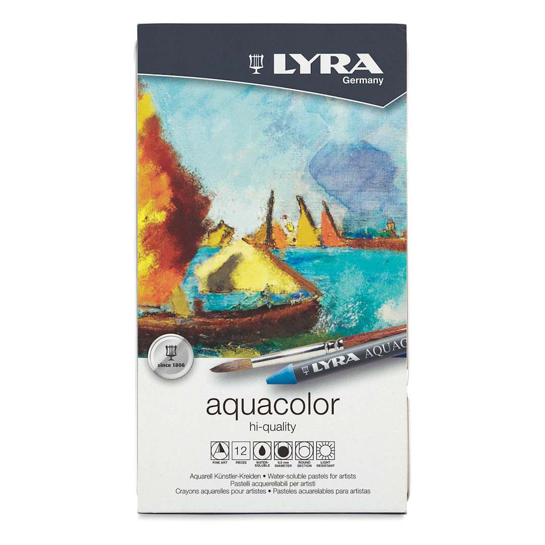 Open in modal - Lyra Aquacolor Crayon Set - Top view of Set of 12 Assorted Colors package