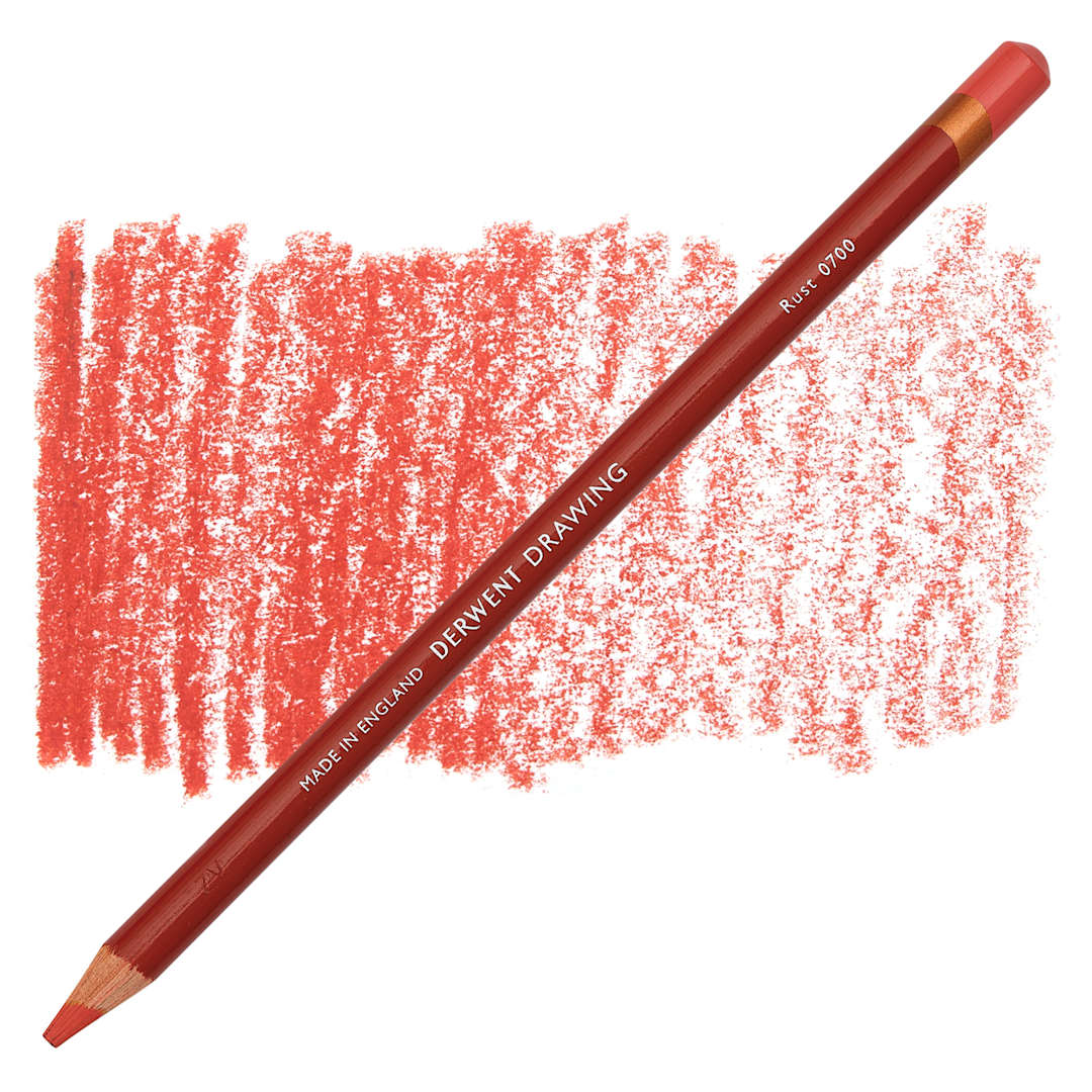 Open in modal - Derwent Drawing Pencil - Rust pencil and swatch
