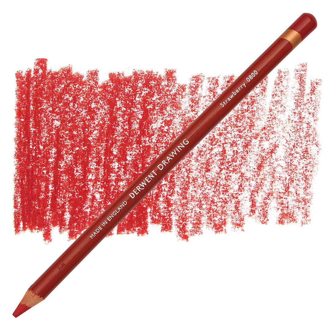 Open in modal - Derwent Drawing Pencil - Strawberry pencil and swatch