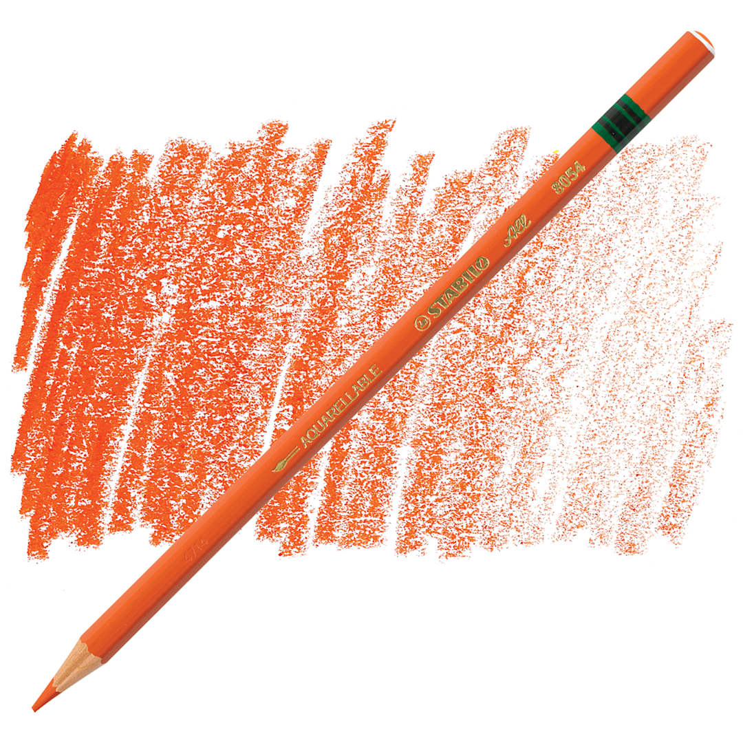 Open in modal - Stabilo Colored Marking Pencil - Orange pencil and swatch