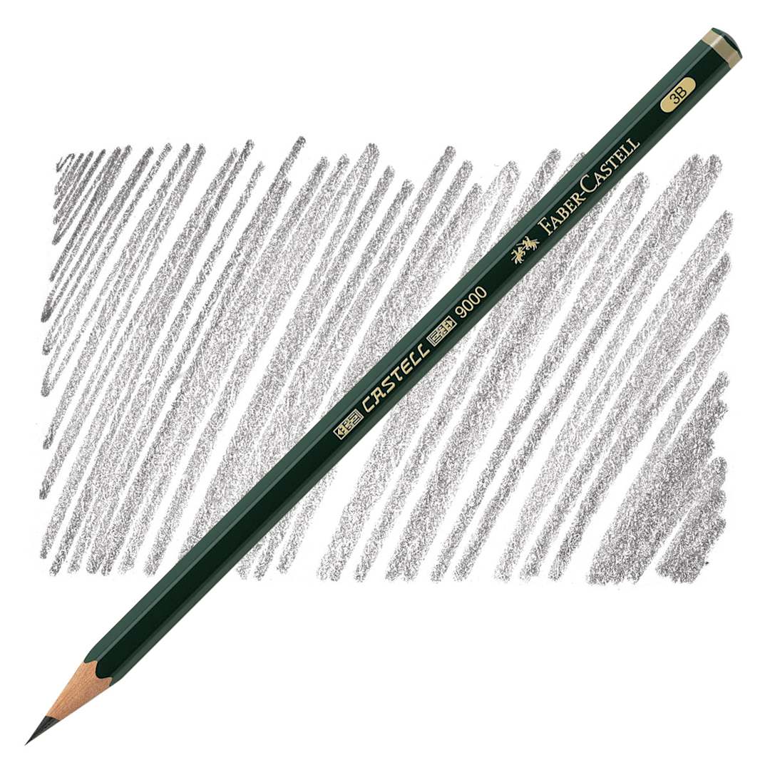 Open in modal - Faber-Castell 9000 Pencil - Graphite, 3B pencil and swatch
