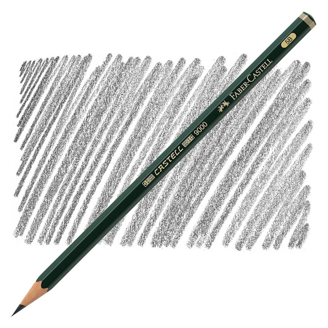 Open in modal - Faber-Castell 9000 Pencil - Graphite, 5B pencil and swatch