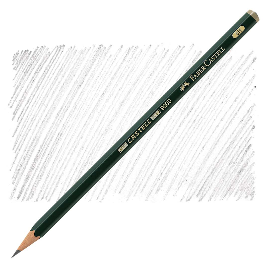 Open in modal - Faber-Castell 9000 Pencil - Graphite, 6H pencil and swatch