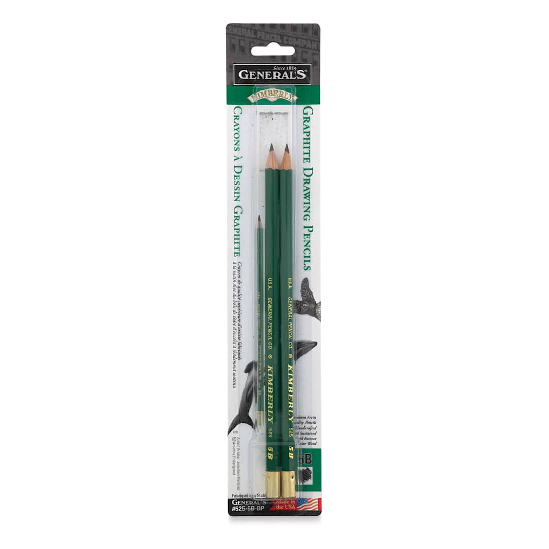 Open in modal - General's Kimberly Graphite Pencil - 5B, Pkg of 2, front of the packaging