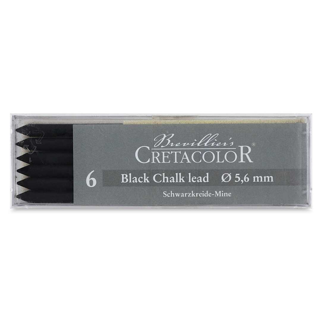 Open in modal - Cretacolor Leads - Set of 6 Black Chalk leads shown in package