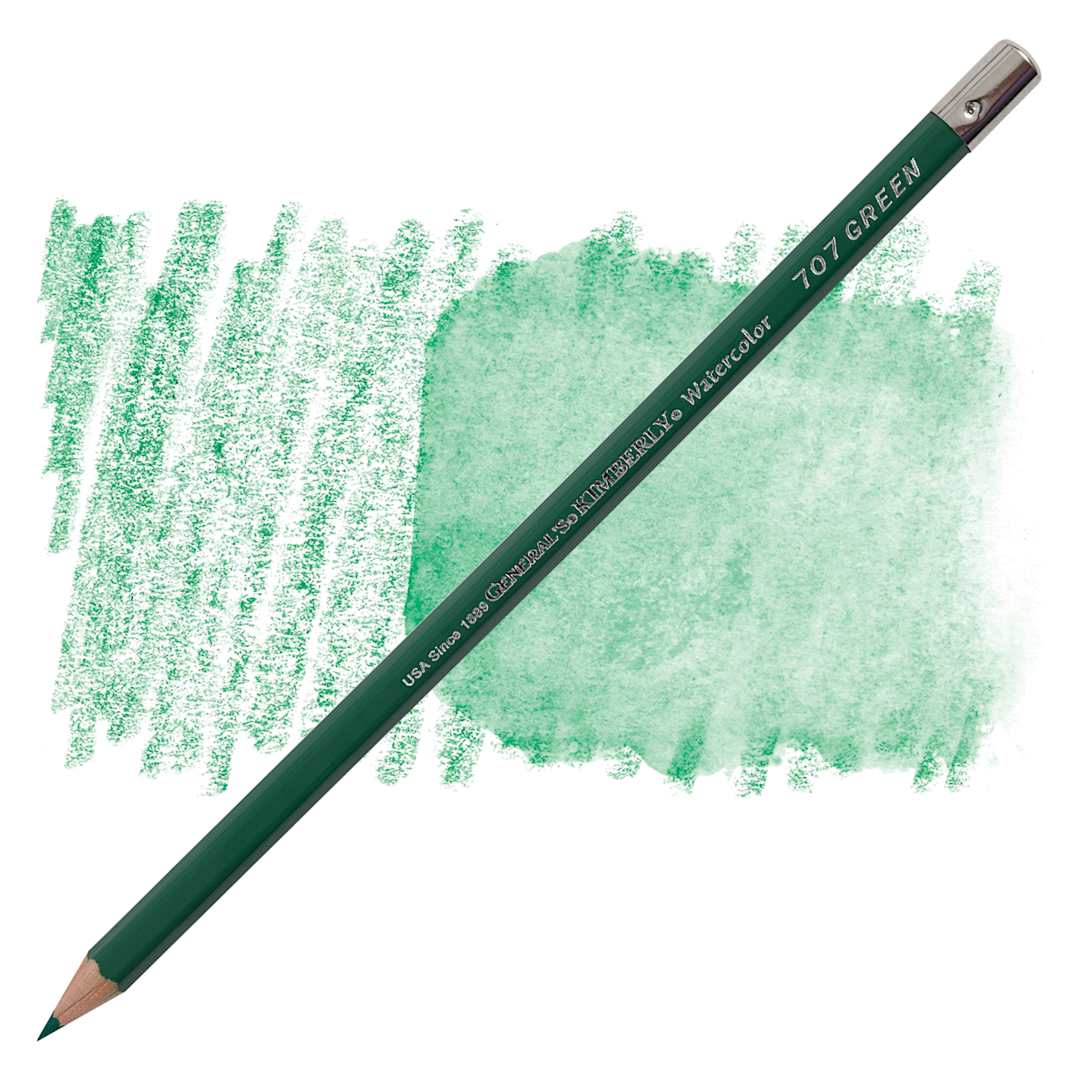 Open in modal - General's Kimberly Watercolor Pencil - Green pencil and swatch
