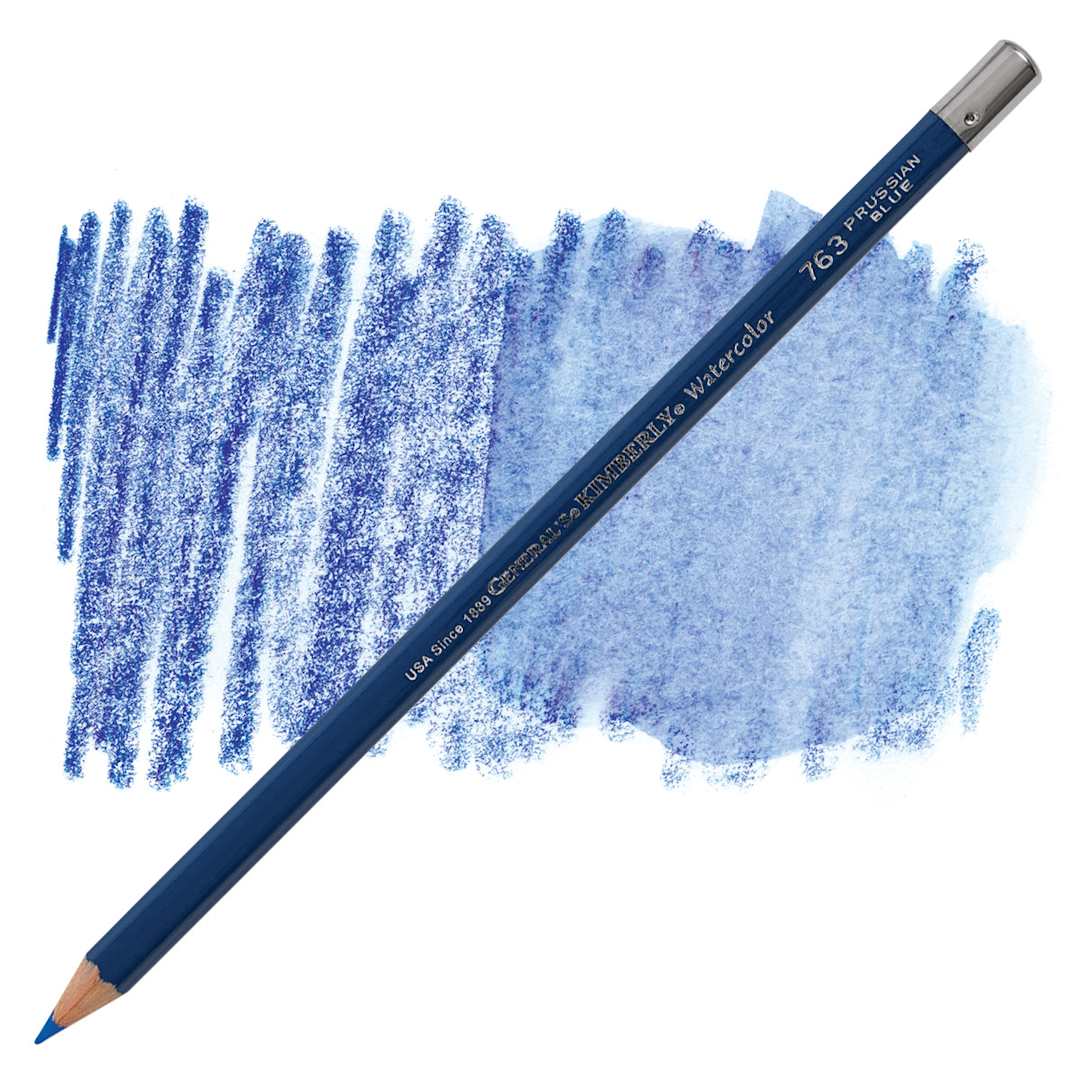 Open in modal - General's Kimberly Watercolor Pencil - Prussian Blue pencil and swatch