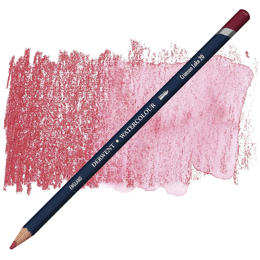 Open in modal - Derwent Watercolor Pencil - Crimson Lake pencil and swatch