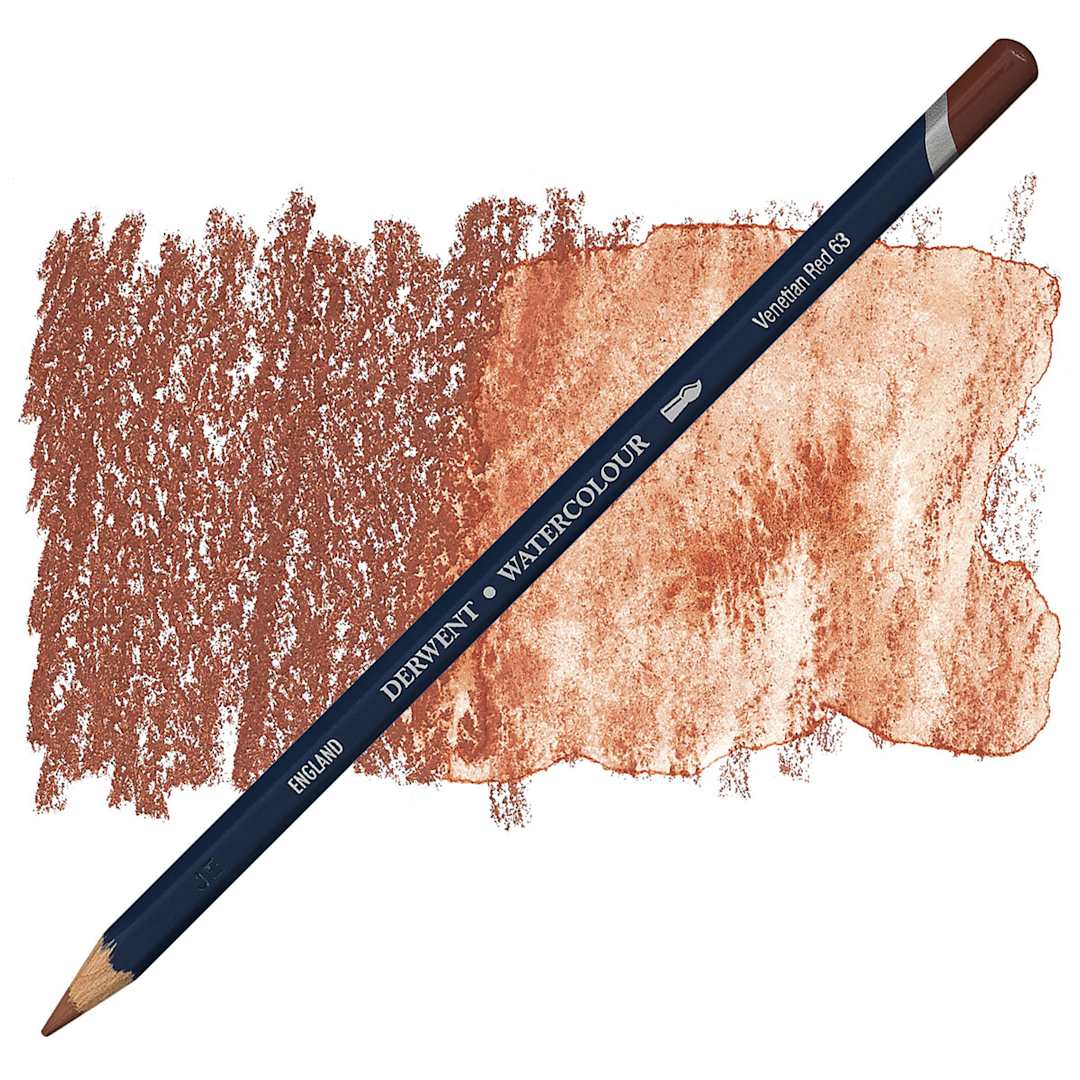 Open in modal - Derwent Watercolor Pencil - Venetian Red pencil and swatch
