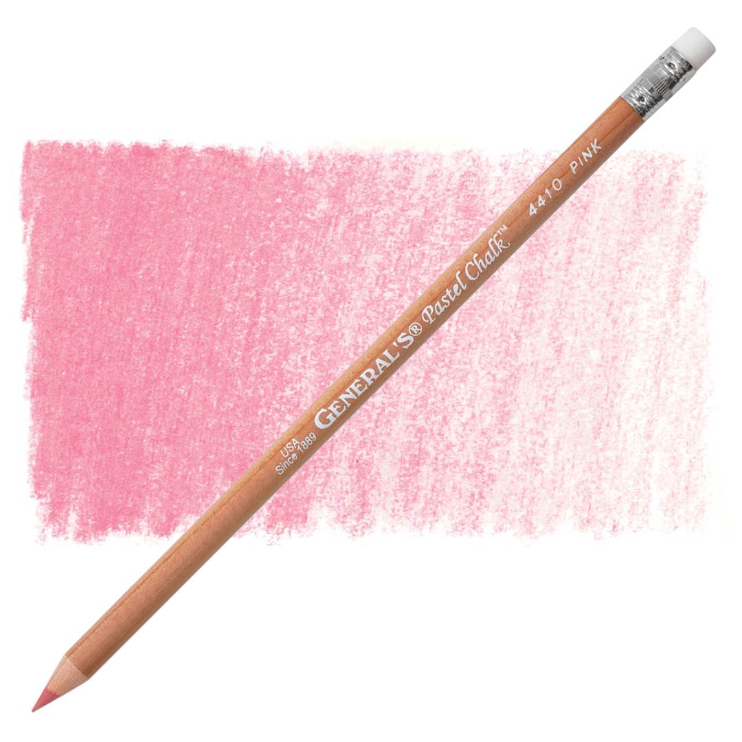 Open in modal - General's Pastel Chalk Pencil - Pink pencil and swatch