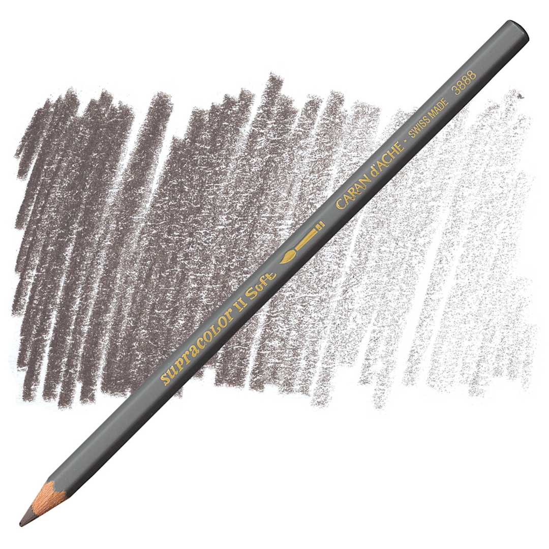 Open in modal - Caran d'Ache Supracolor Soft Aquarelle Pencil - Cocoa pencil and swatch