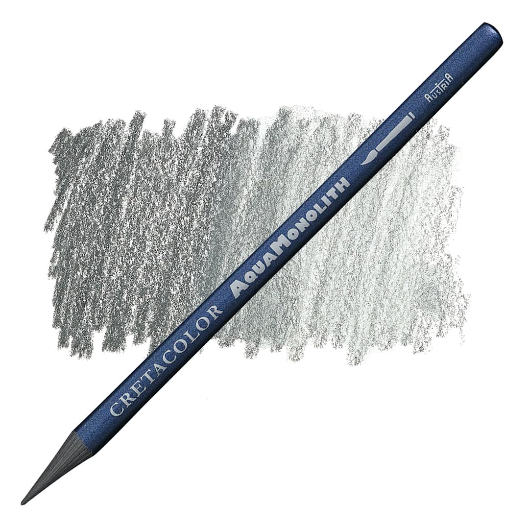 Open in modal - Cretacolor Aqua Monolith Woodless Watercolor Pencil - Graphite Aquarell pencil and swatch