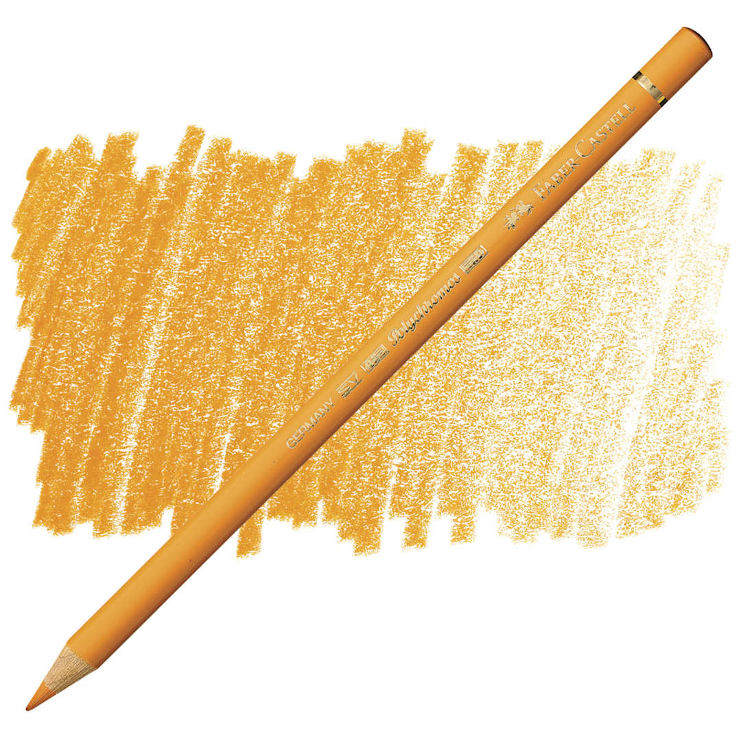 Open in modal - Faber-Castell Polychromos Pencil - Cadmium Orange pencil and swatch