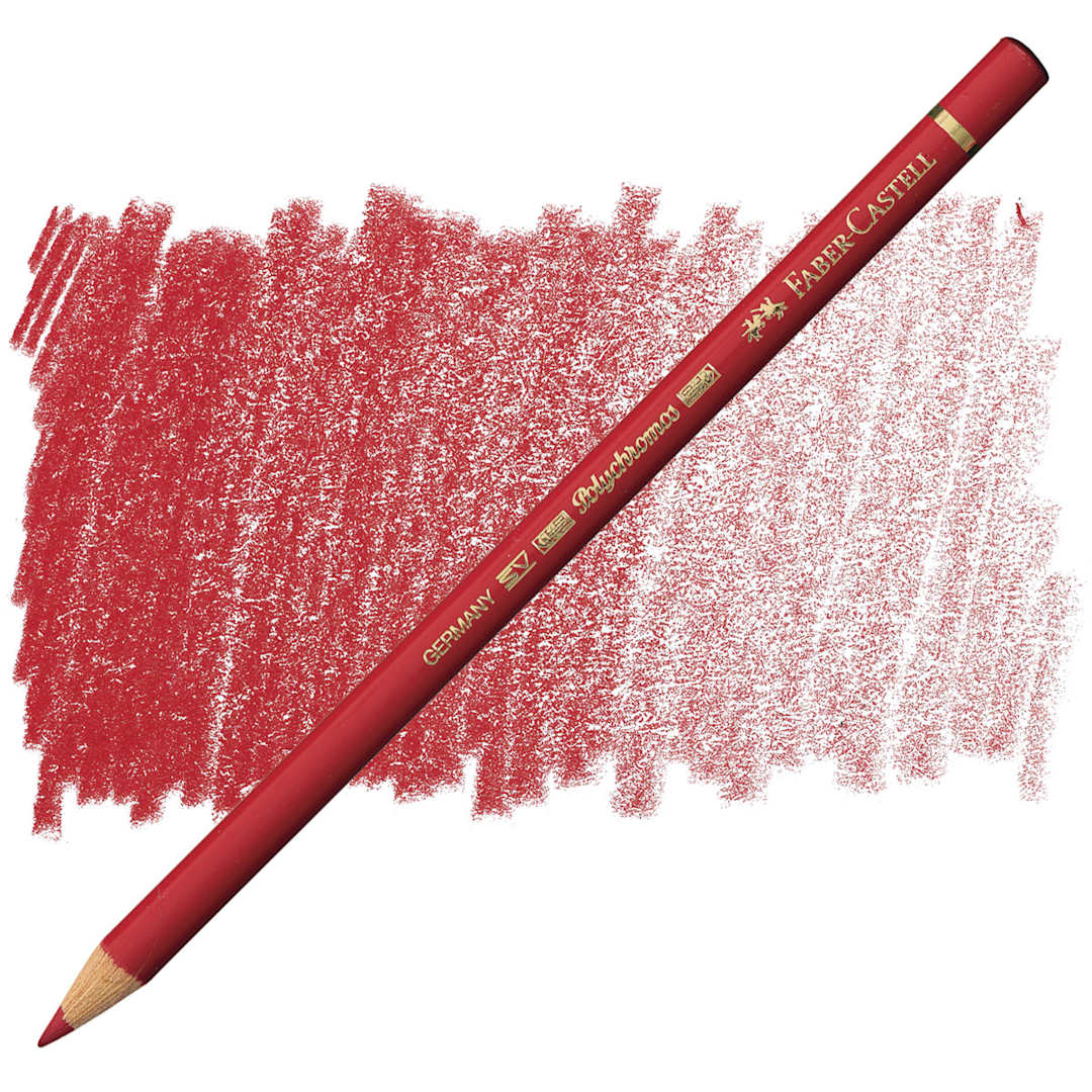 Open in modal - Faber-Castell Polychromos Pencil - Deep Red pencil and swatch