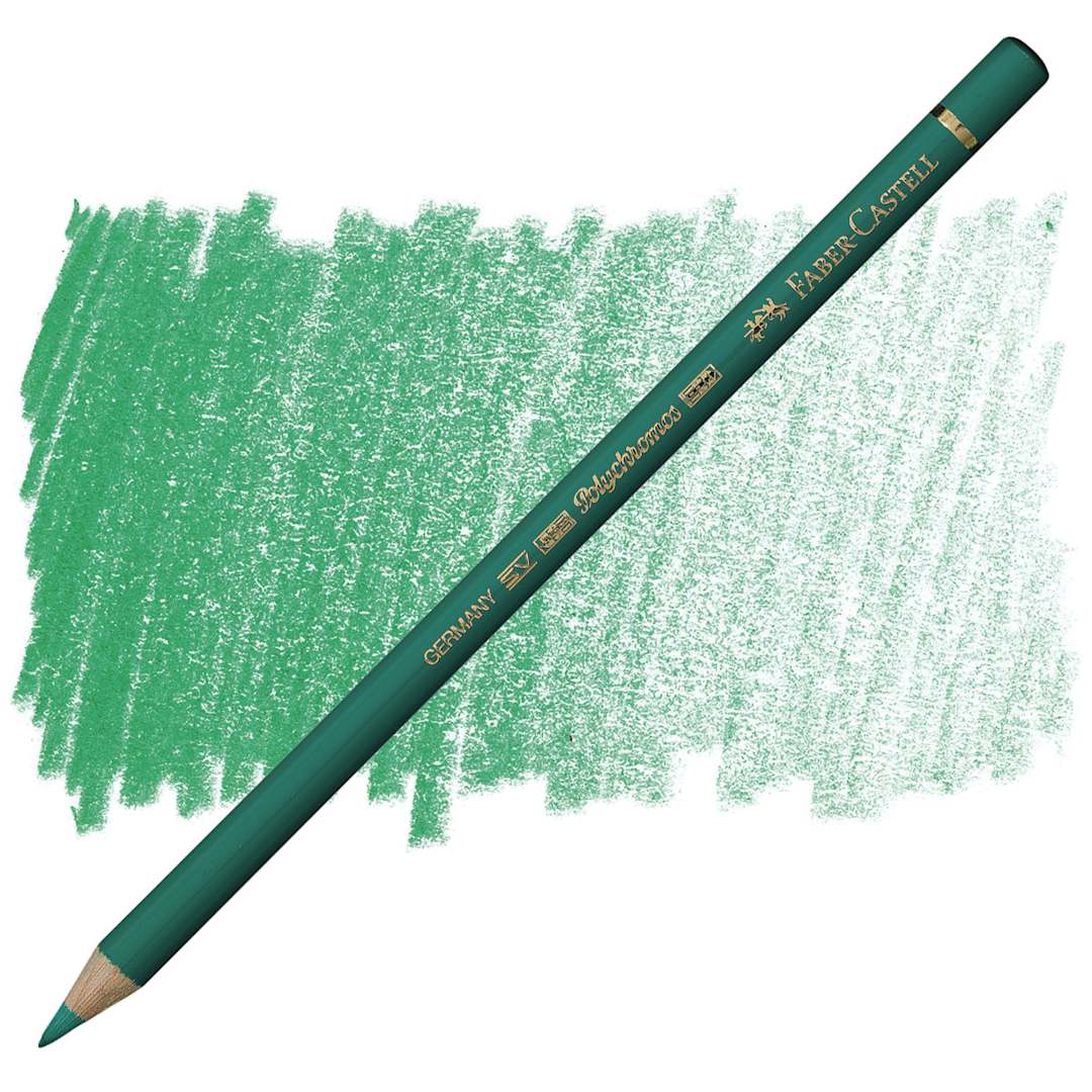 Open in modal - Faber-Castell Polychromos Pencil - Phthalo Green pencil and swatch