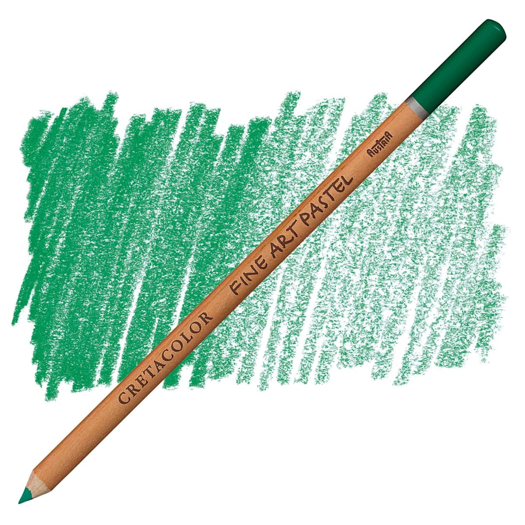 Open in modal - Cretacolor Fine Art Pastel Pencil - Leaf Green pencil and swatch