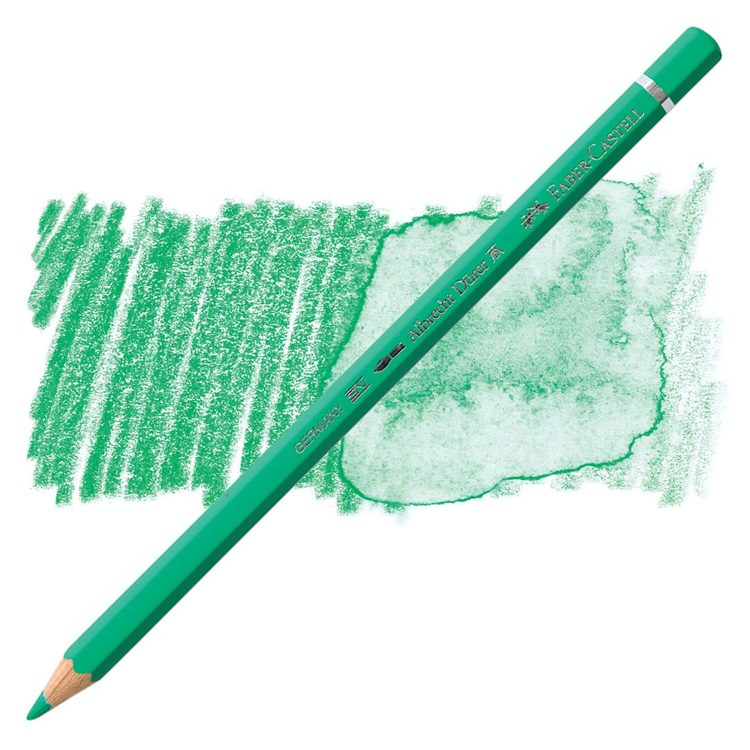 Open in modal - Faber-Castell Albrecht Durer Watercolor Pencil - Light Phthalo Green pencil and swatch