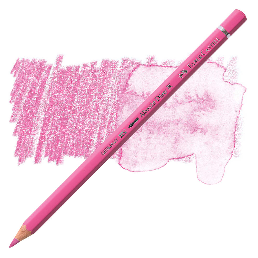 Open in modal - Faber-Castell Albrecht Durer Watercolor Pencil - Pink Madder Lake pencil and swatch