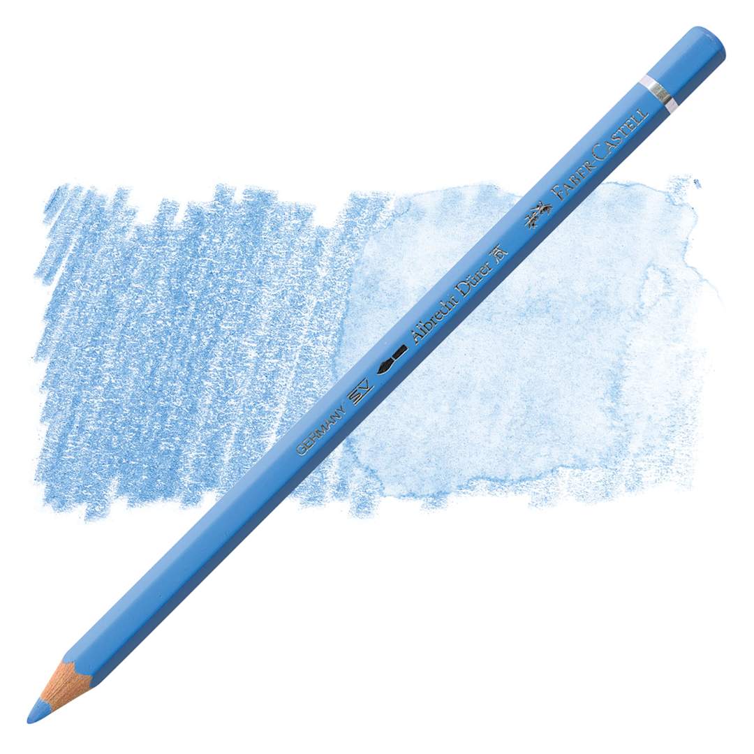 Open in modal - Faber-Castell Albrecht Durer Watercolor Pencil - Sky Blue pencil and swatch