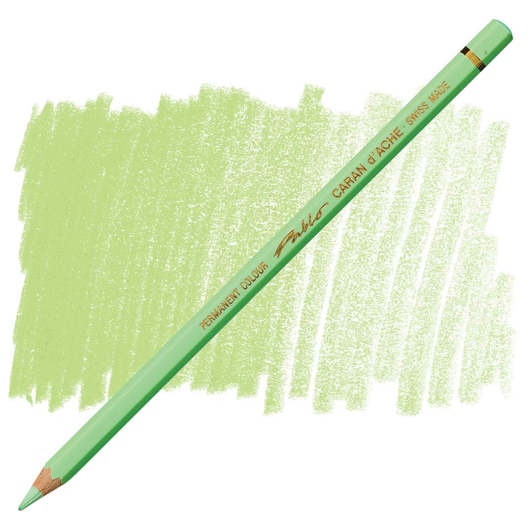 Open in modal - Caran d'Ache Pablo Colored Pencil - Light Green pencil and swatch