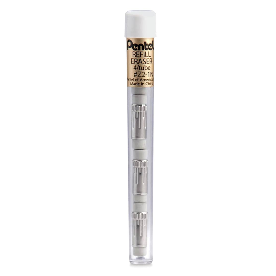 Open in modal - Pentel Z2-1N Mechanical Eraser Refill - Pkg of 4, Upright tube holding 4 Eraser Refills
