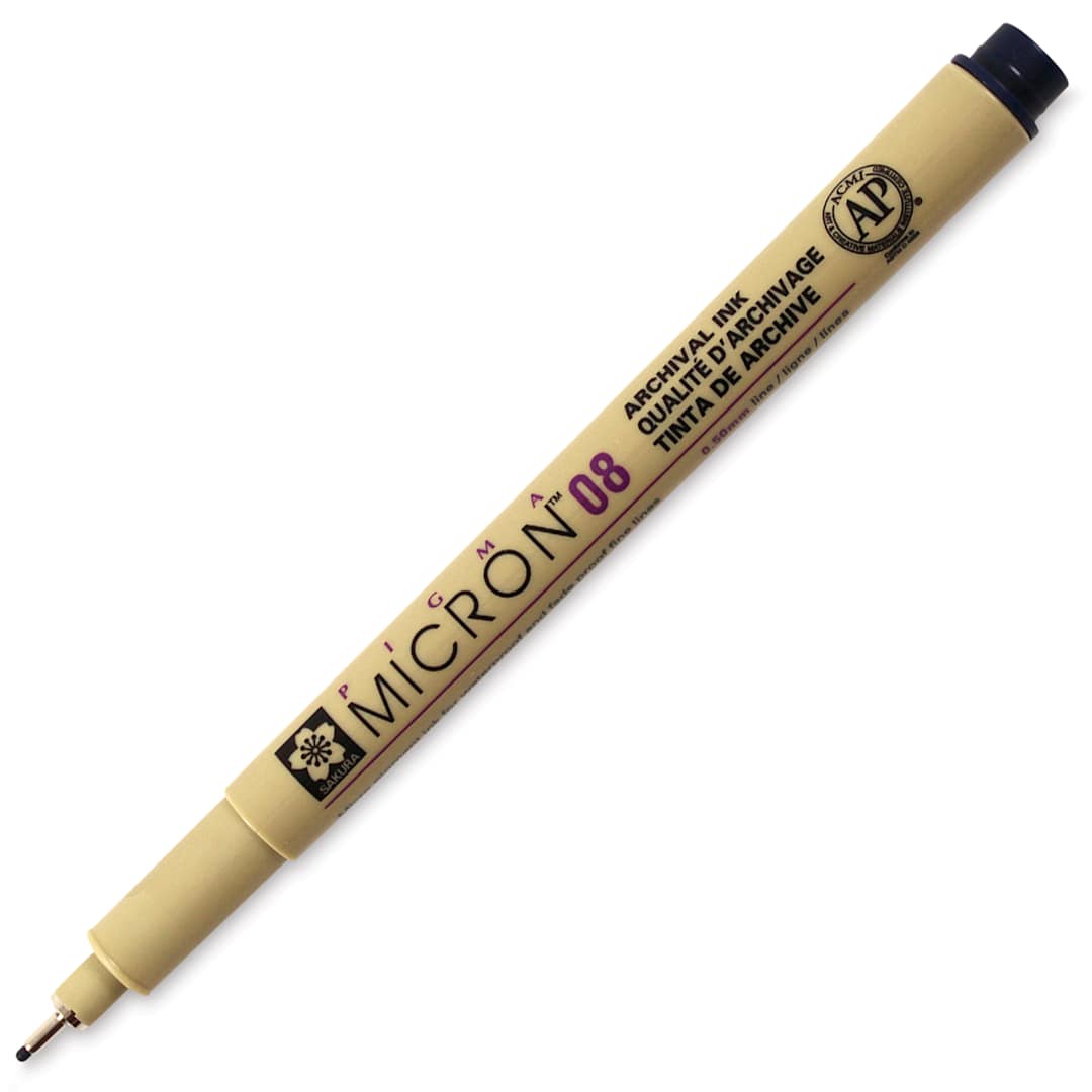 Open in modal - Sakura Pigma Micron Pen - Blue/Black, 08