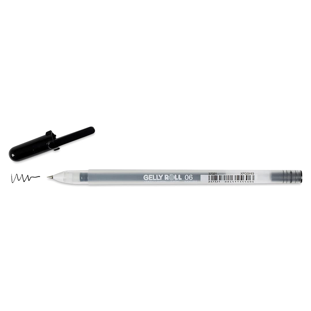 Open in modal - Sakura Gelly Roll Pen - Fine Point, Black, cap off