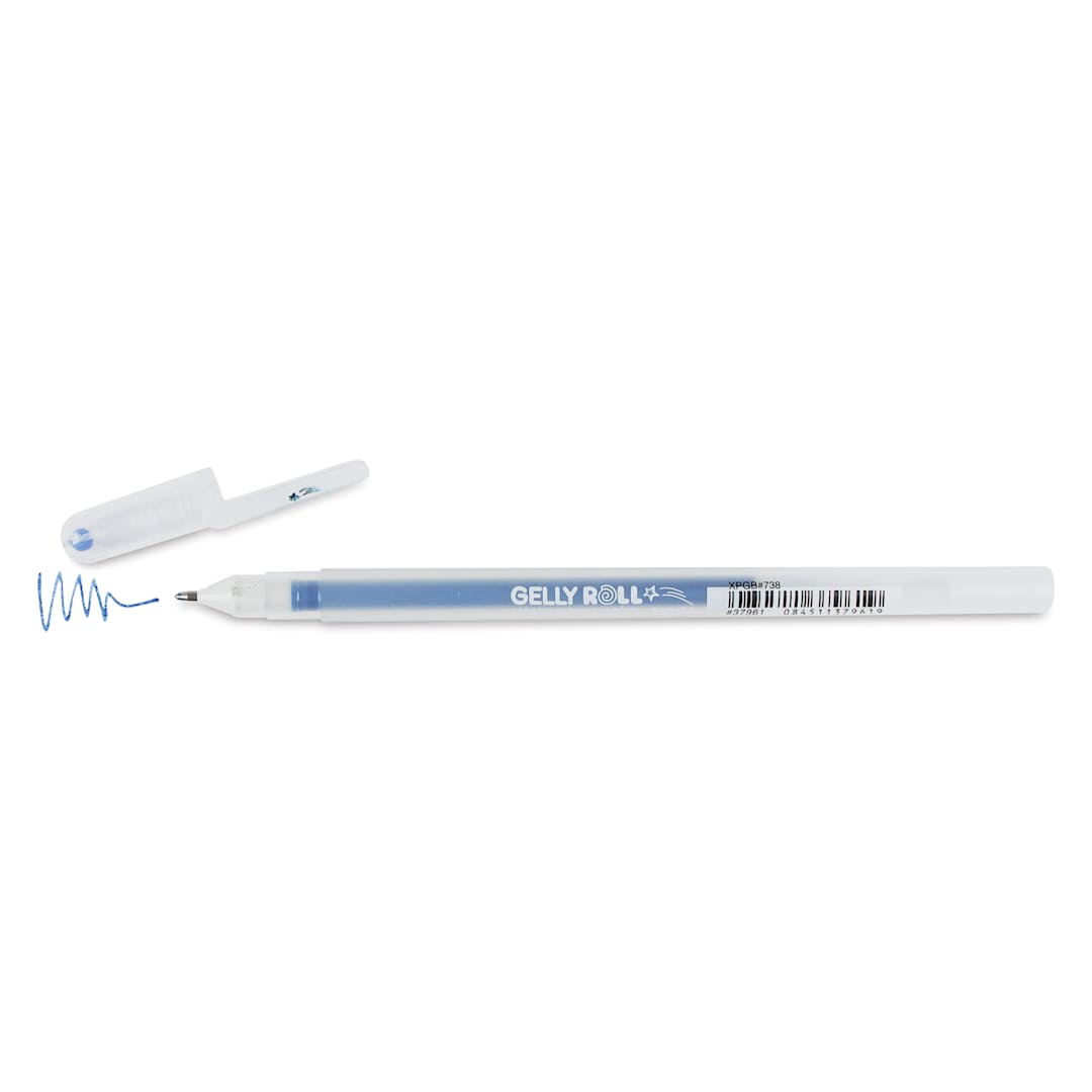 Open in modal - Sakura Gelly Roll Stardust Pen - Marine, 0.5 mm, cap off