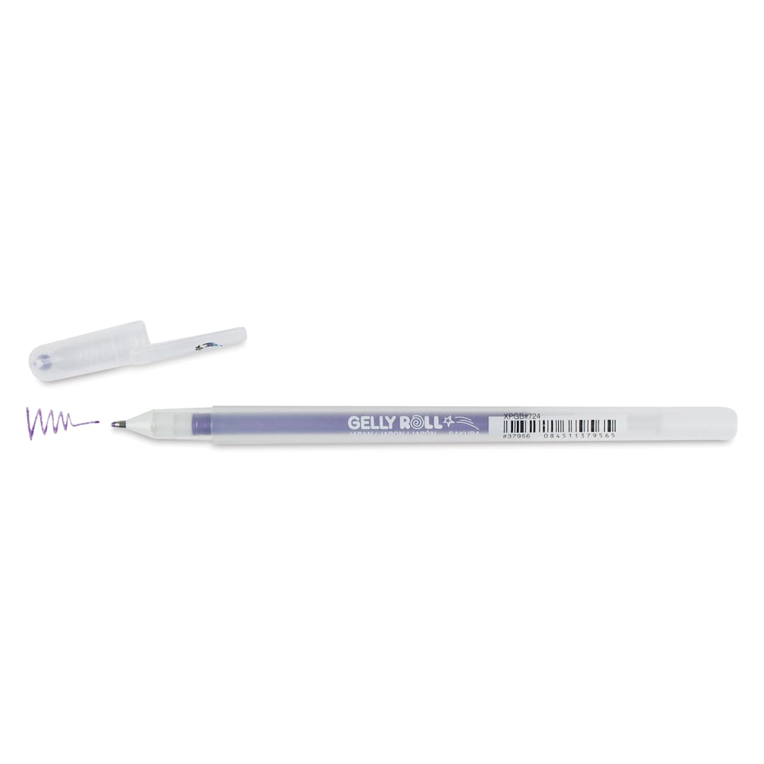 Open in modal - Sakura Gelly Roll Stardust Pen - Purple, 0.5 mm, cap off