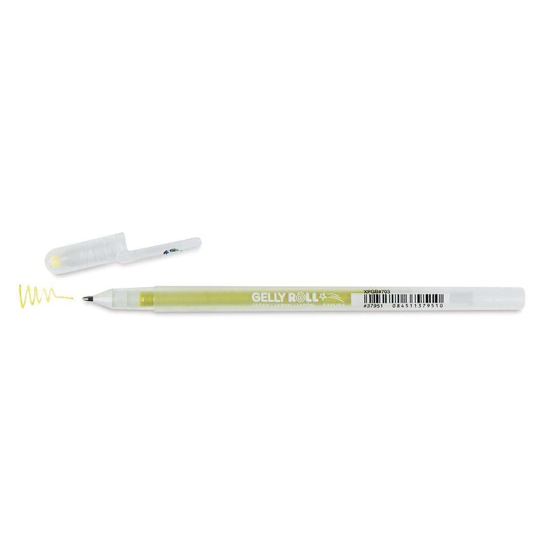 Open in modal - Sakura Gelly Roll Stardust Pen - Golden, 0.5 mm, cap off