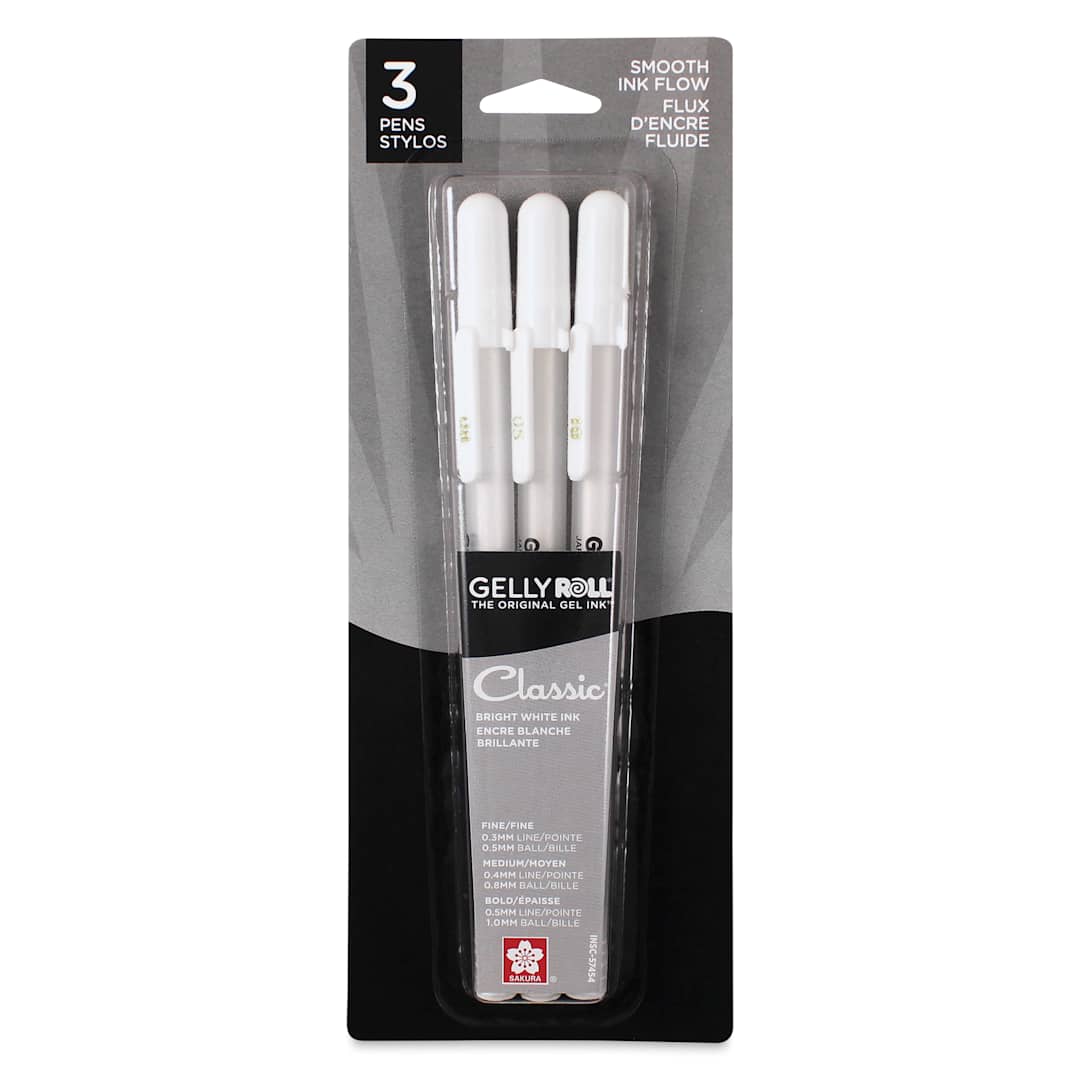 Open in modal - Sakura Gelly Roll Opaque White Pen - Set of 3, front of packaging