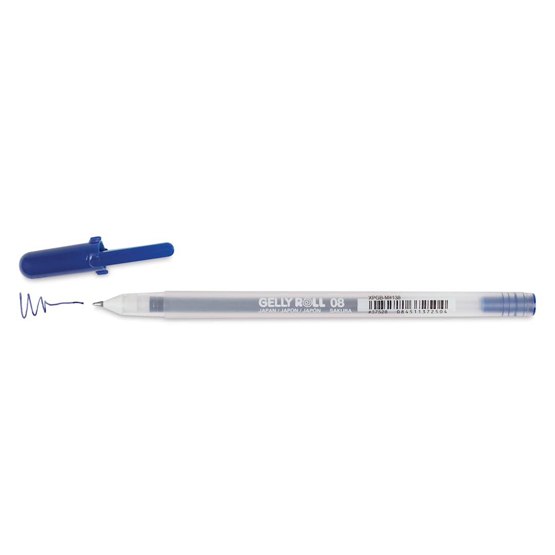 Open in modal - Sakura Gelly Roll Pen - Royal Blue, Medium, cap off