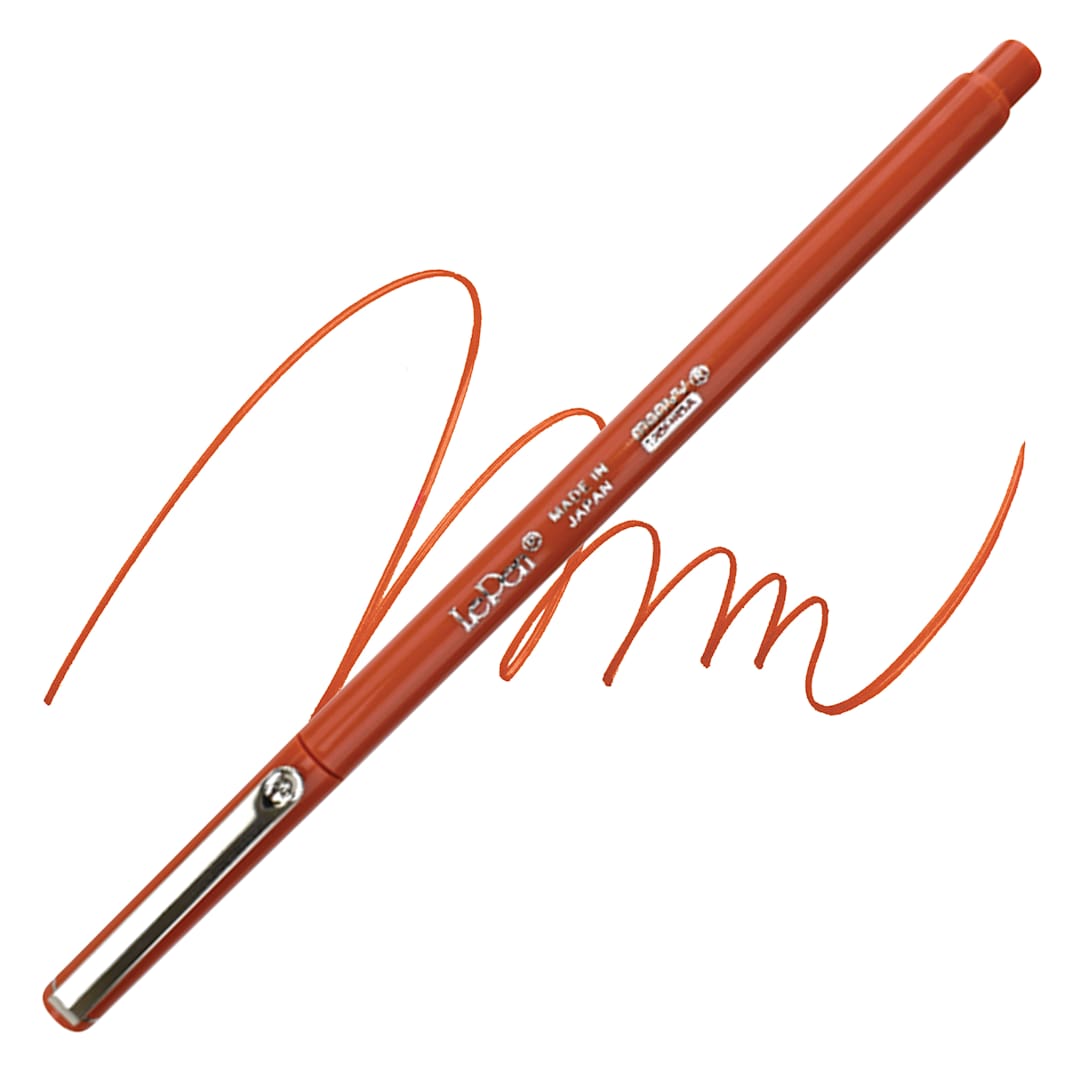 Open in modal - Marvy Uchida LePen Fine Line Marker - Terra Cotta marker and swatch