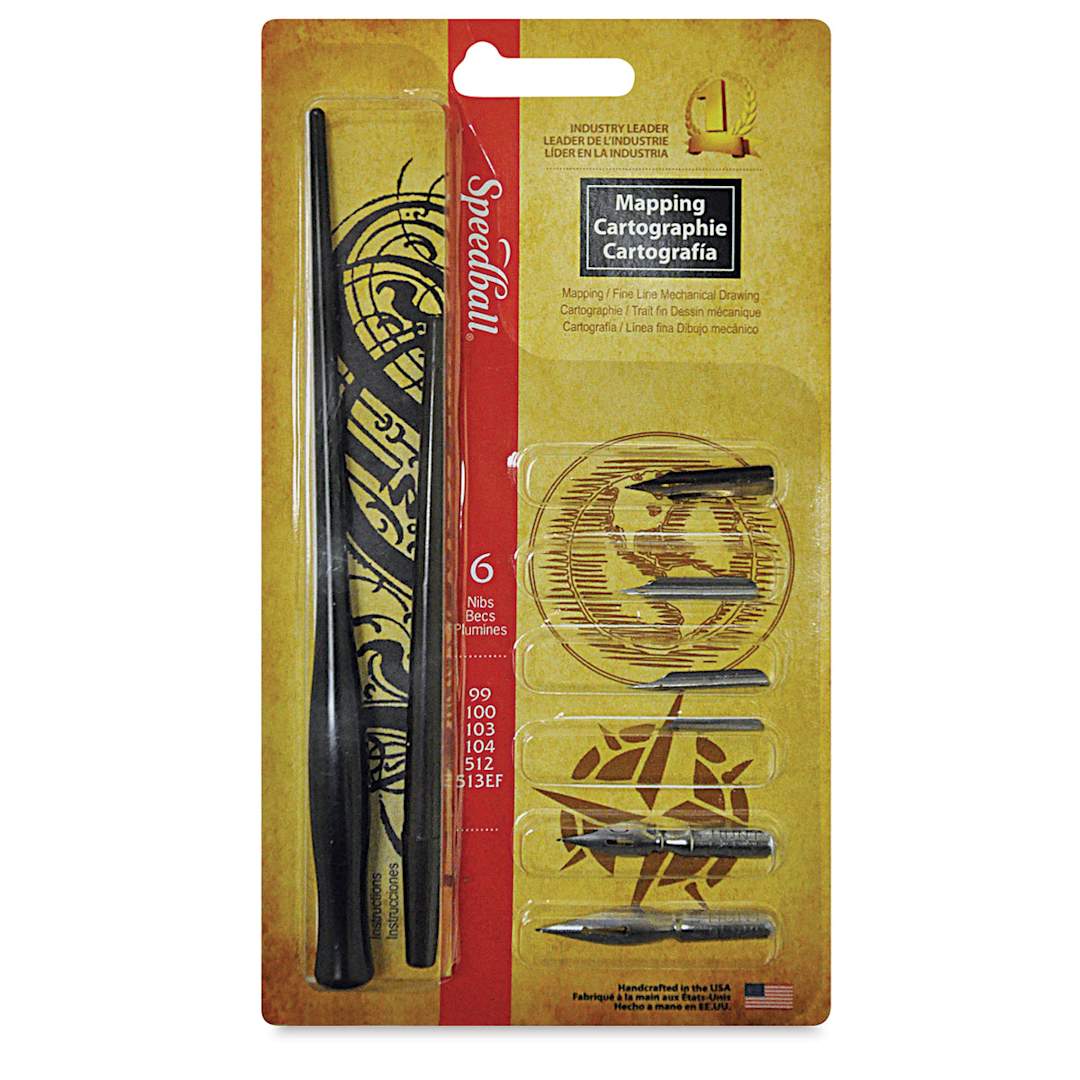 Open in modal - Speedball Mapping Project Set - Front of blister package showing nibs and holders
